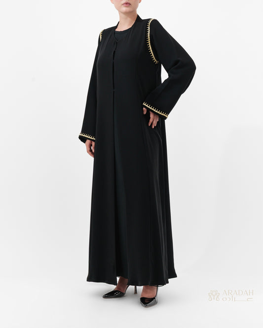 Aradah luxury abaya — Nidha fabric — Black — side view