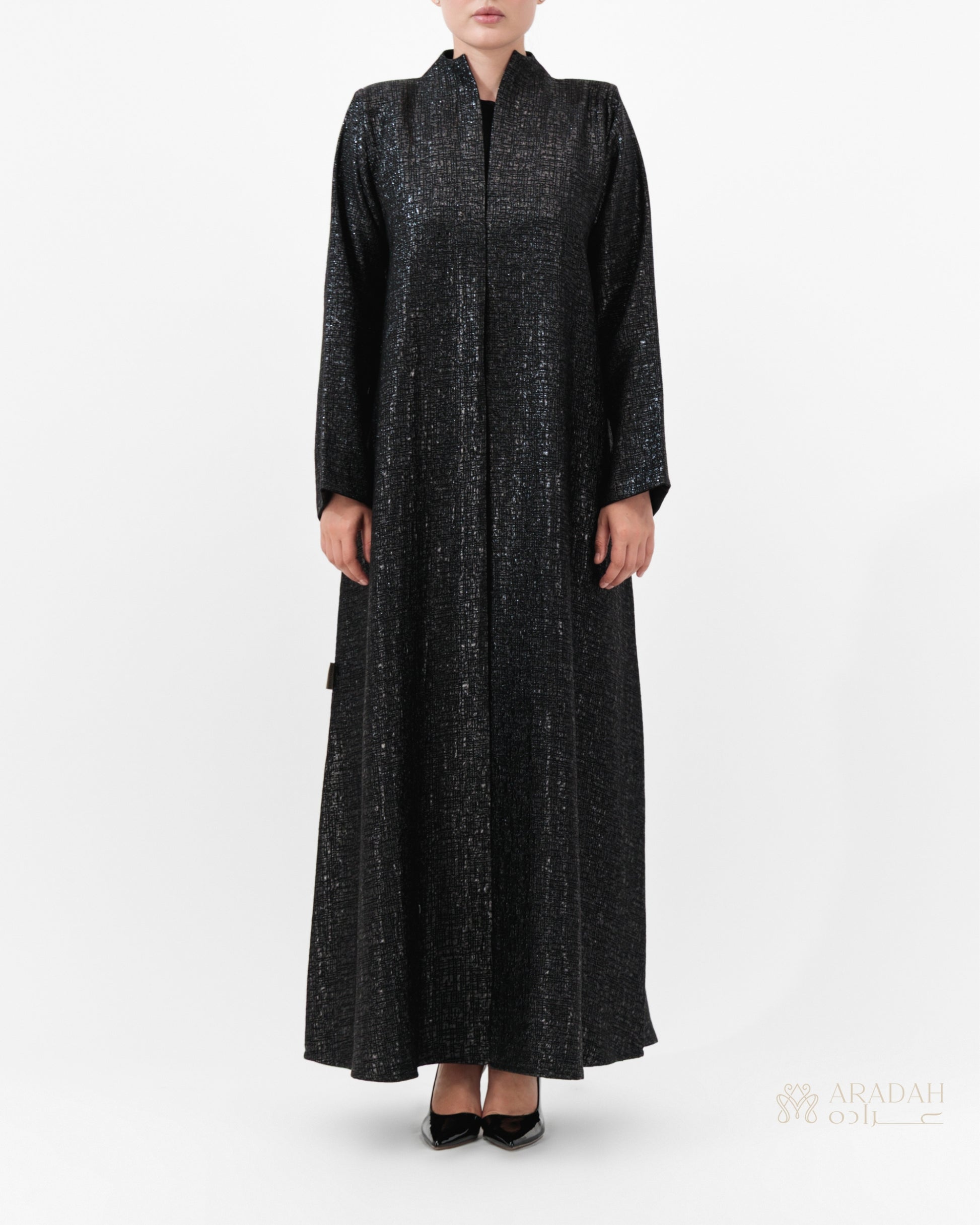 Aradah luxury abaya — Turkish jacquard — Front View

