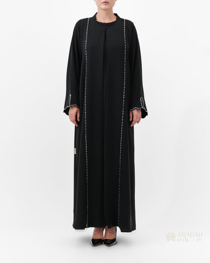 Aradah luxury abaya — Nidha fabric — Black — front view