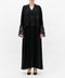 Black lace abaya on a white background