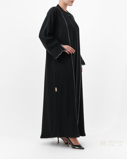 Aradah luxury abaya — Nidha fabric — Black — side view
