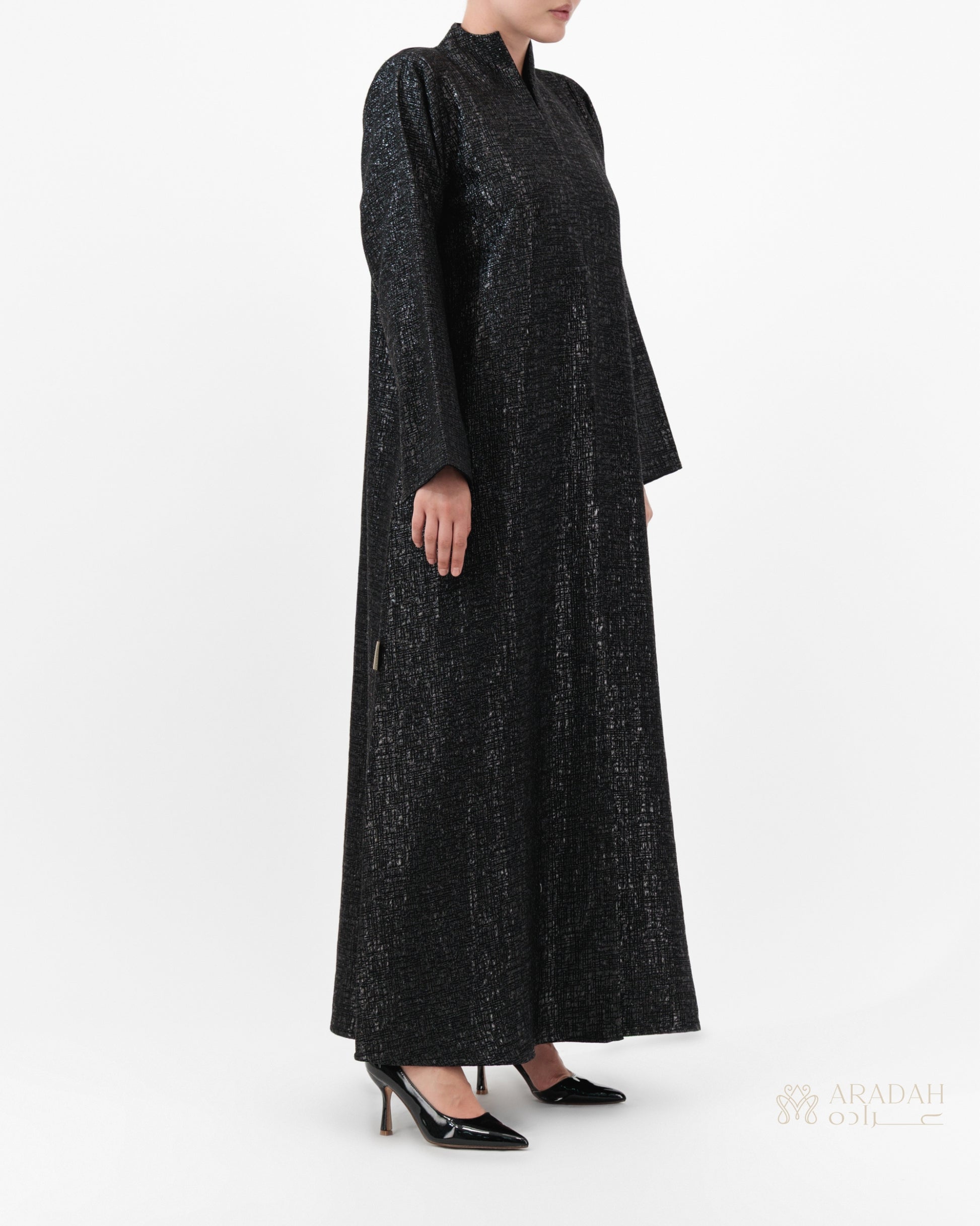 Aradah luxury abaya — Turkish jacquard — Side View