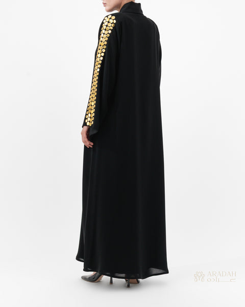 Helia abaya — Nidha — black — back view

