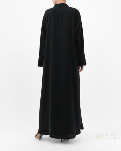 Aradah luxury abaya — Nidha fabric — Black — back view