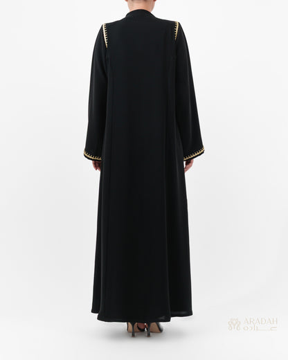 Aradah luxury abaya — Nidha fabric — Black — back view